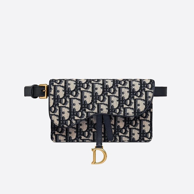 SportInspired 1411 Dior Saddle Belt Pouch In Oblique Motif Canvas Blue