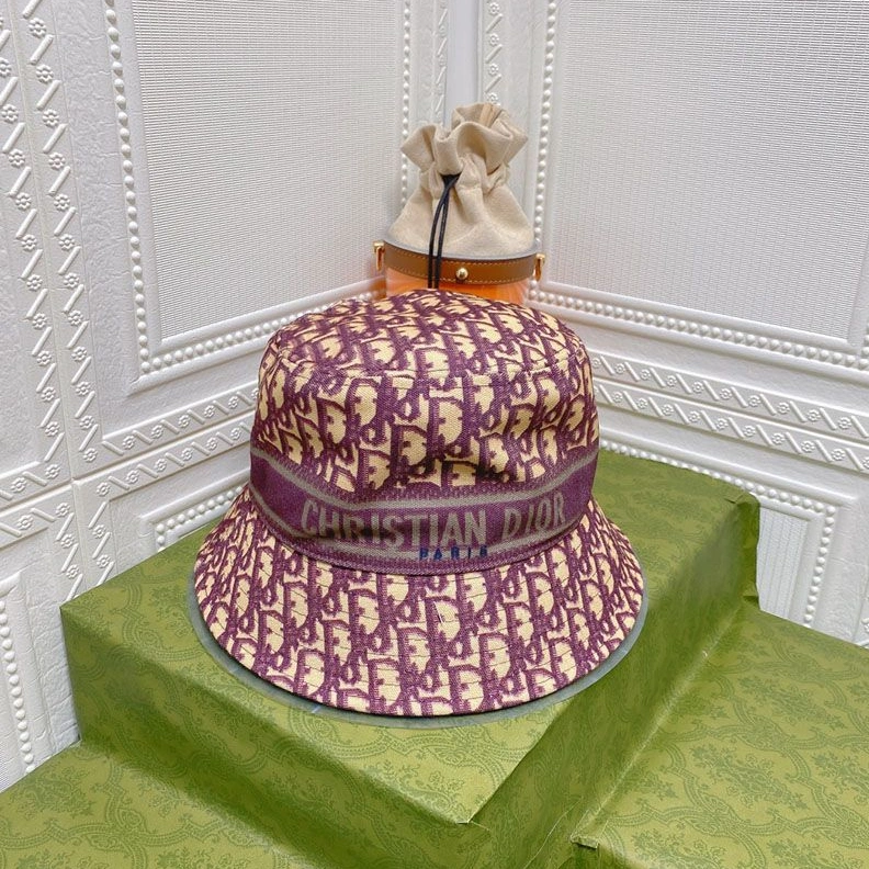 SportInspired 4121 Dior D-Oblique Small Brim Bucket Hat Canvas Purple