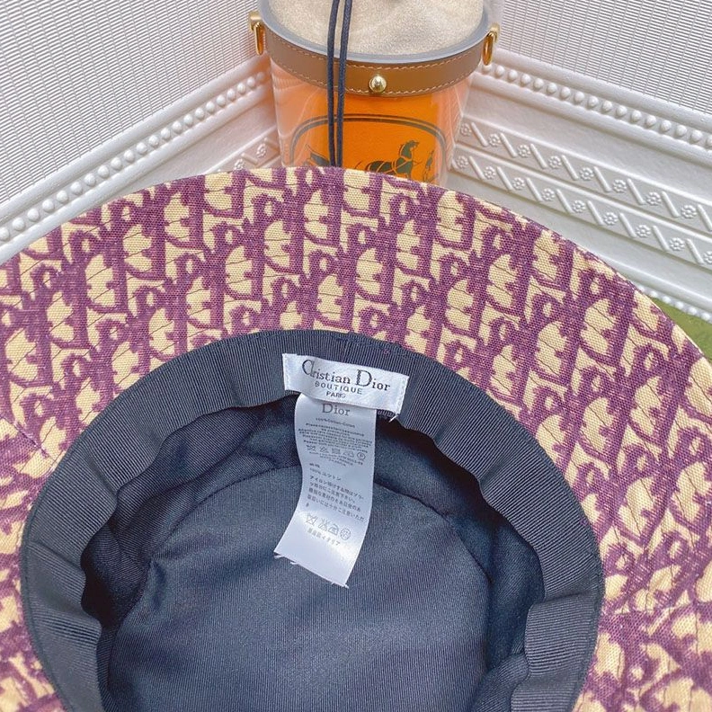 SportInspired 4121 Dior D-Oblique Small Brim Bucket Hat Canvas Purple