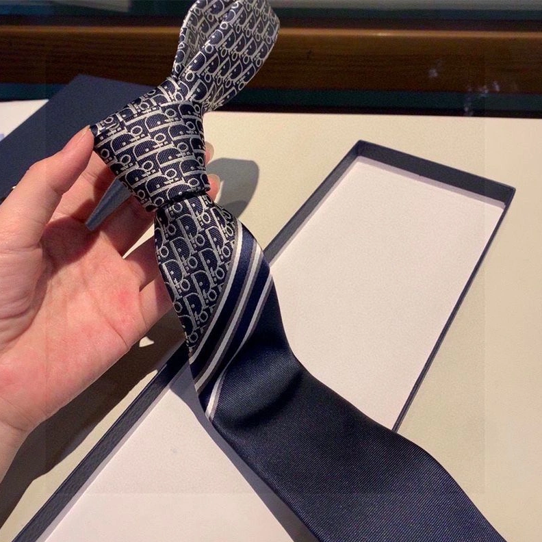 SportInspired 721 Dior Tie Striped Oblique Motif Silk Blue