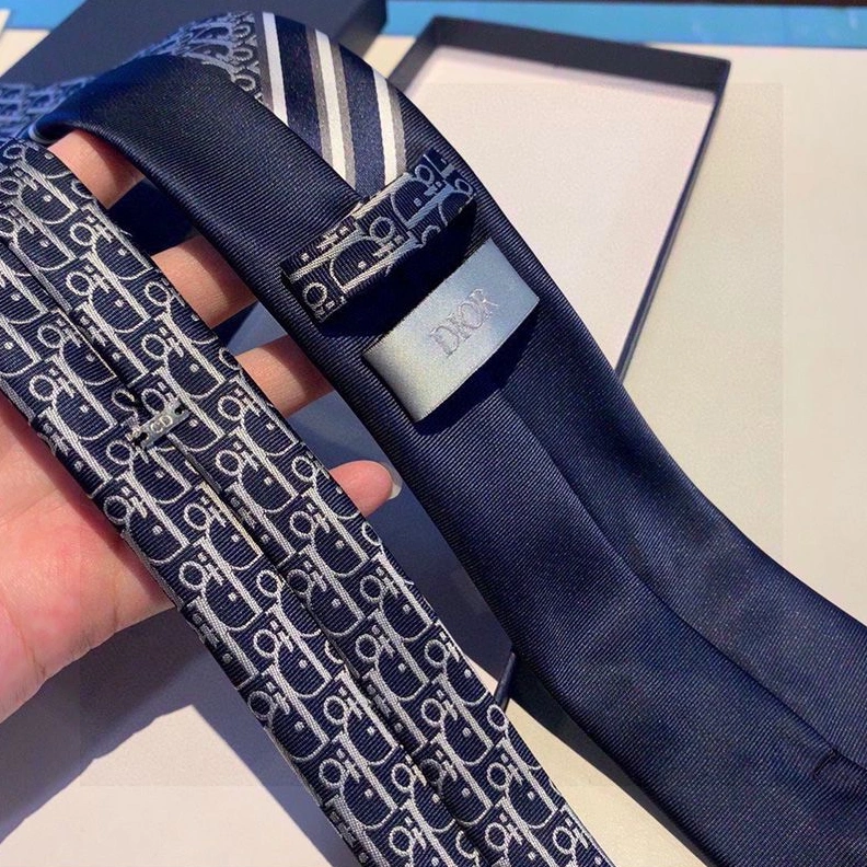 SportInspired 721 Dior Tie Striped Oblique Motif Silk Blue