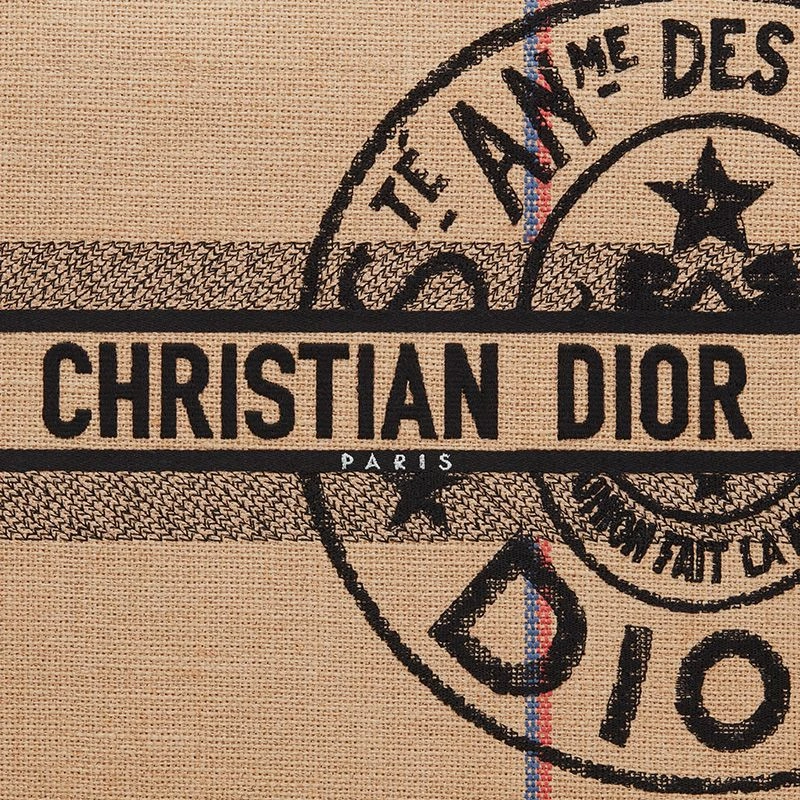SportInspired 7691 Dior Book Tote In Jute Motif Canvas Beige