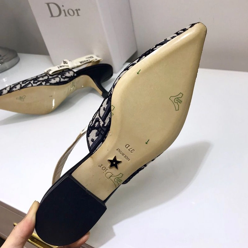 SportInspired 7733 J'Adior Slingback Pumps Women Oblique Motif Canvas Black