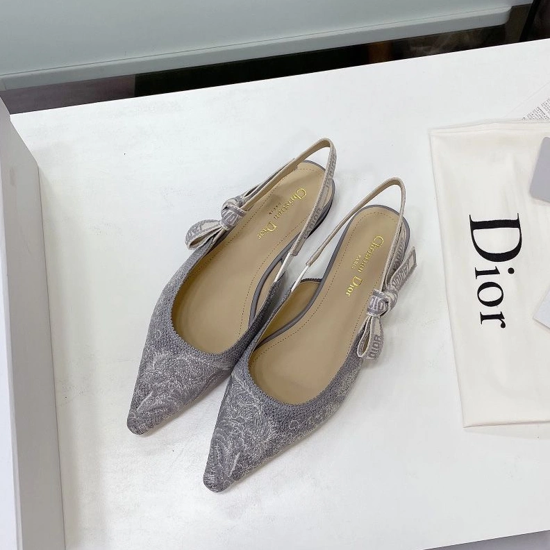 SportInspired 7857 J'Adior Slingback Pumps Women Toile de Jouy Motif Canvas Grey
