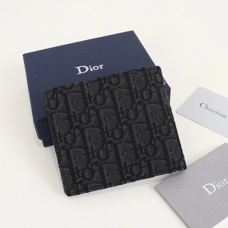 SportInspired 8313 Dior Bi-Fold Wallet Oblique Motif Canvas Black
