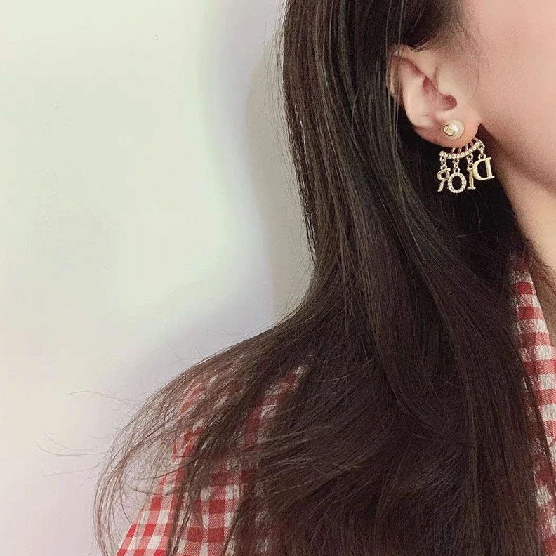StreetReady 1774 Dior Tribales Earrings Metal, White Crystals And White Resin Pearls Gold