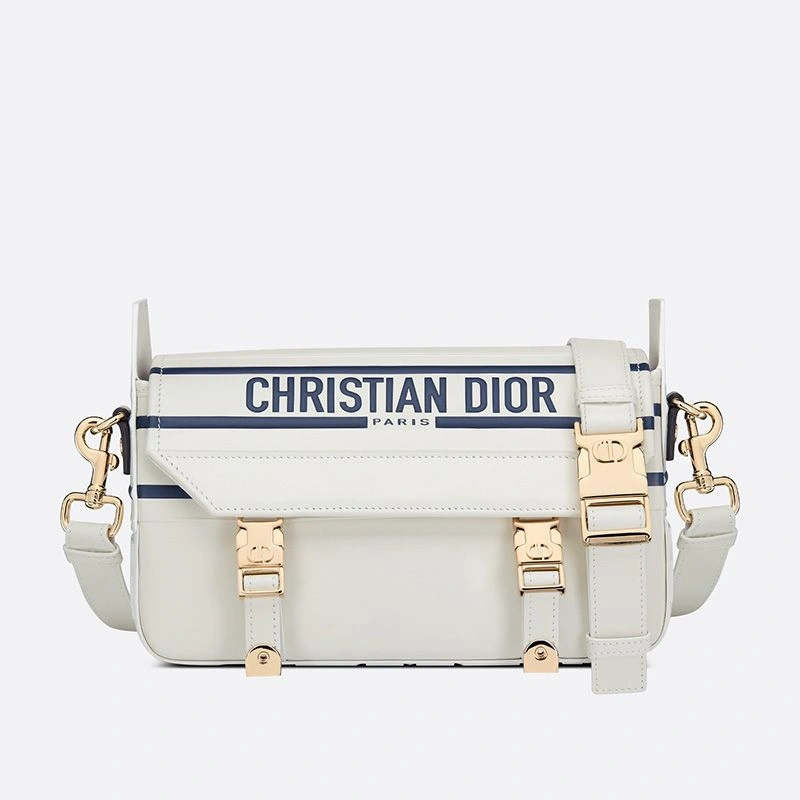 StreetReady 2734 Small Diorcamp Messenger Smooth Leather White