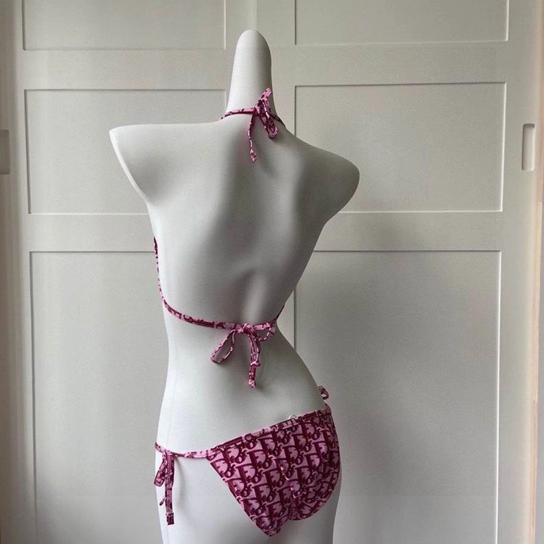 StreetReady 2767 Dior Bikini Women Oblique Motif Lycra Burgundy