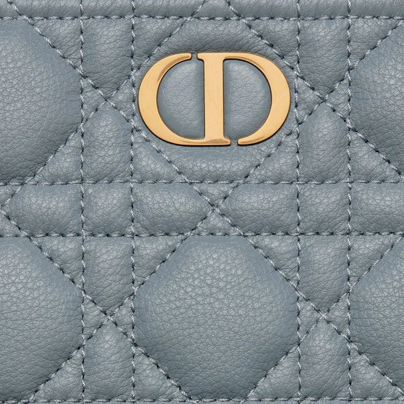StreetReady 4549 Large Dior Caro Daily Pouch In Supple Cannage Calfskin Sky Blue