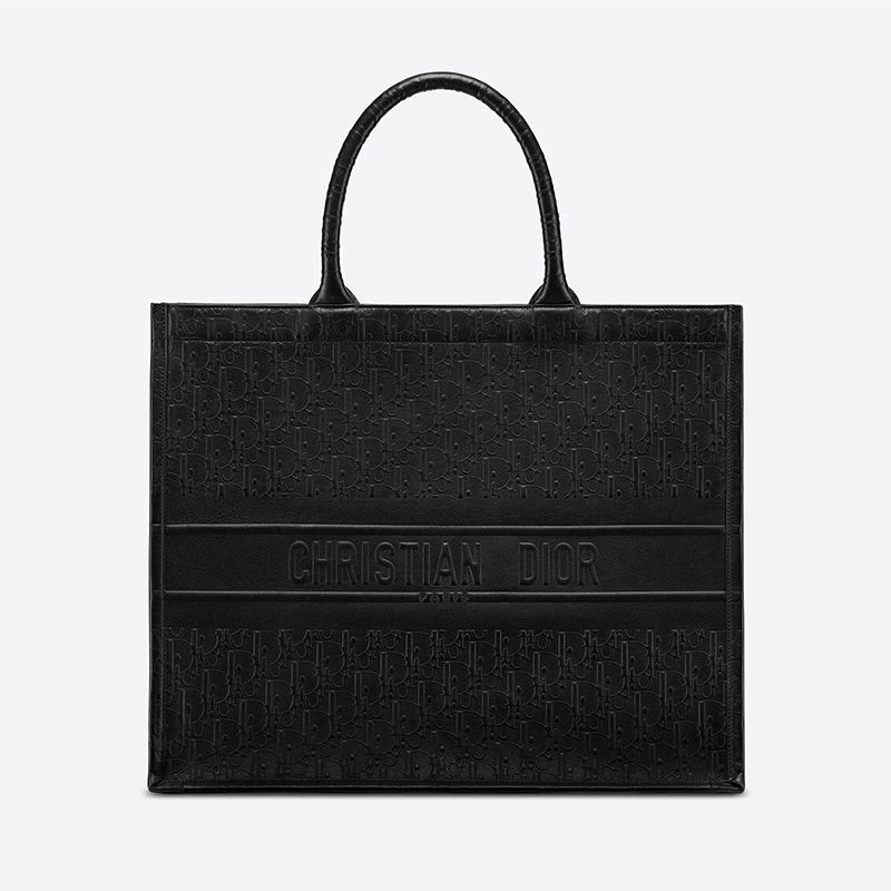 StreetReady 5187 Dior Book Tote Oblique Embossed Calfskin Black