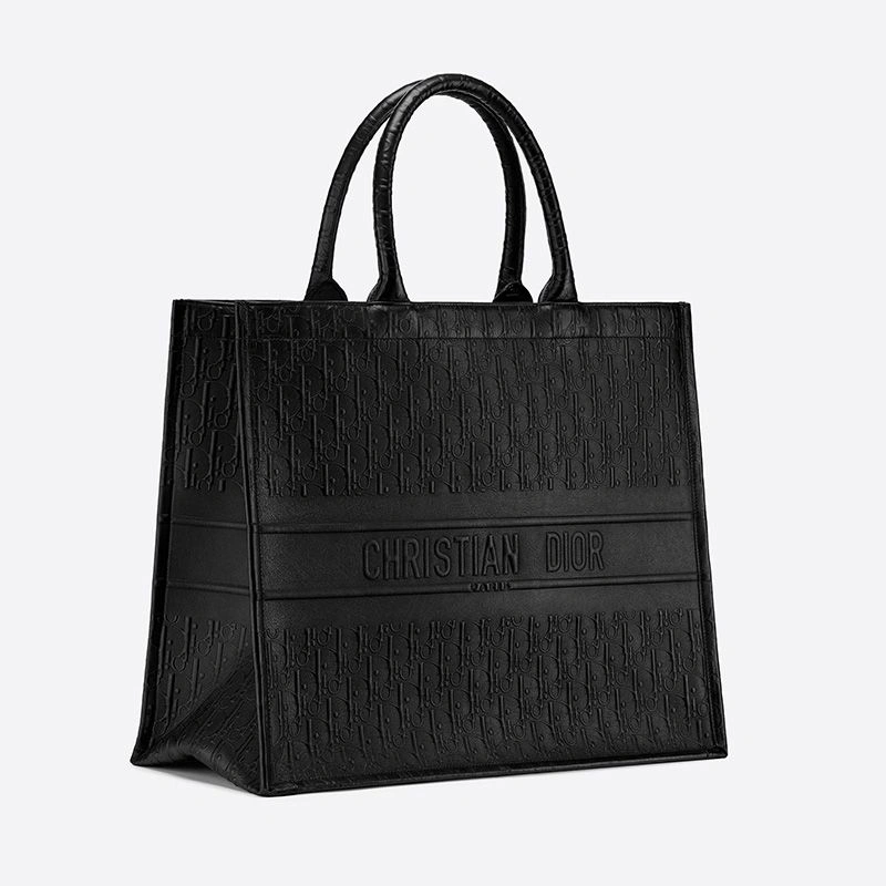 StreetReady 5187 Dior Book Tote Oblique Embossed Calfskin Black