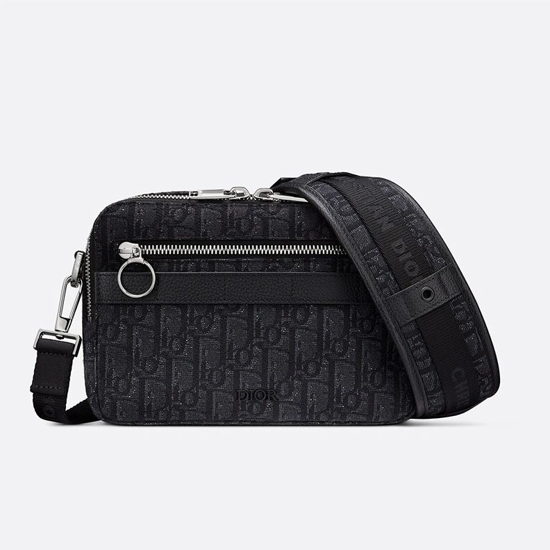 StreetReady 5304 Dior Safari Bag with Strap In Oblique Motif Canvas Black