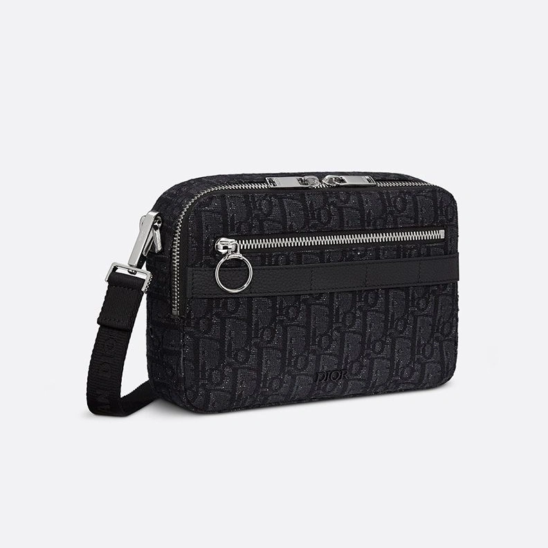 StreetReady 5304 Dior Safari Bag with Strap In Oblique Motif Canvas Black