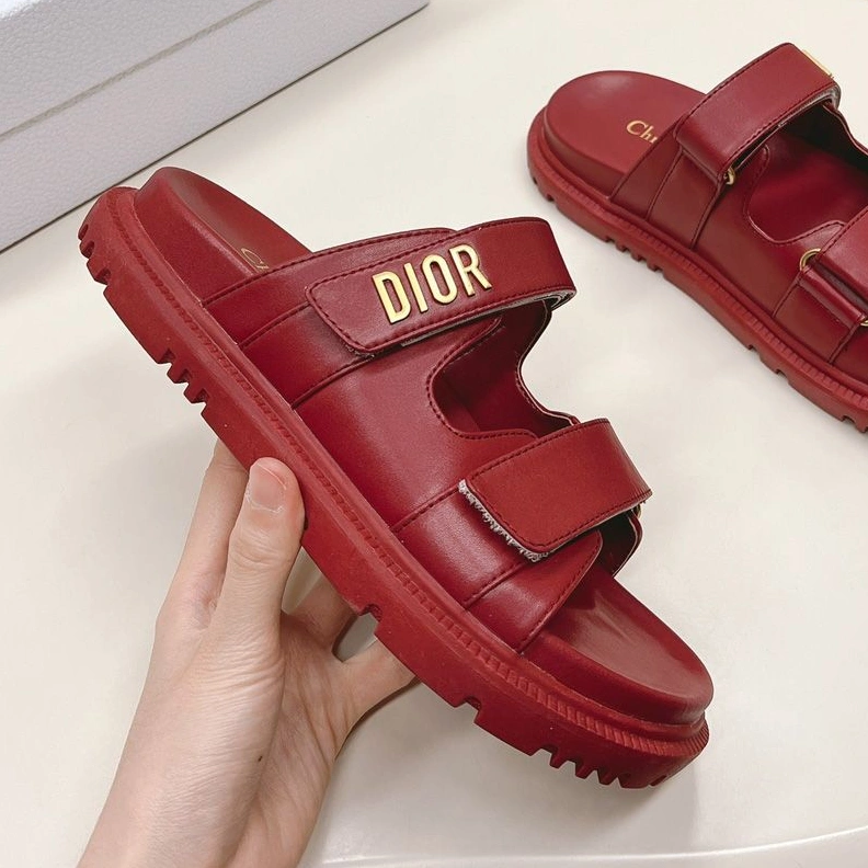 StreetReady 6618 DiorAct Slides Women Calfskin Red