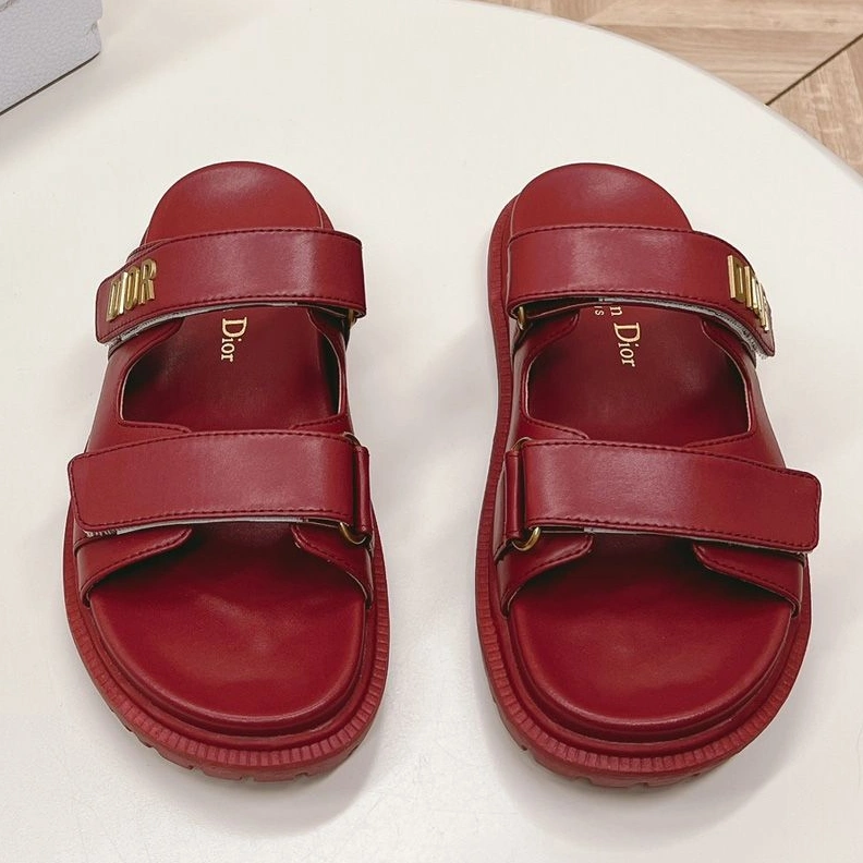 StreetReady 6618 DiorAct Slides Women Calfskin Red