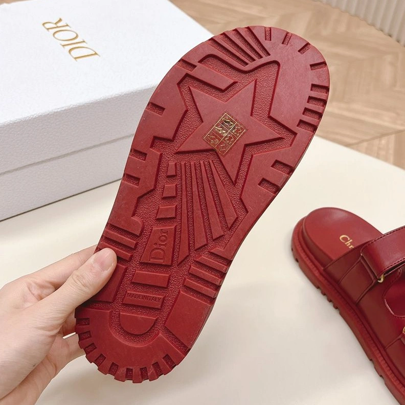 StreetReady 6618 DiorAct Slides Women Calfskin Red