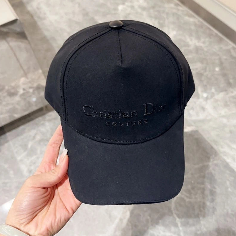 StreetReady 7337 Dior Baseball Cap Christian Dior Couture Motif Cotton Black