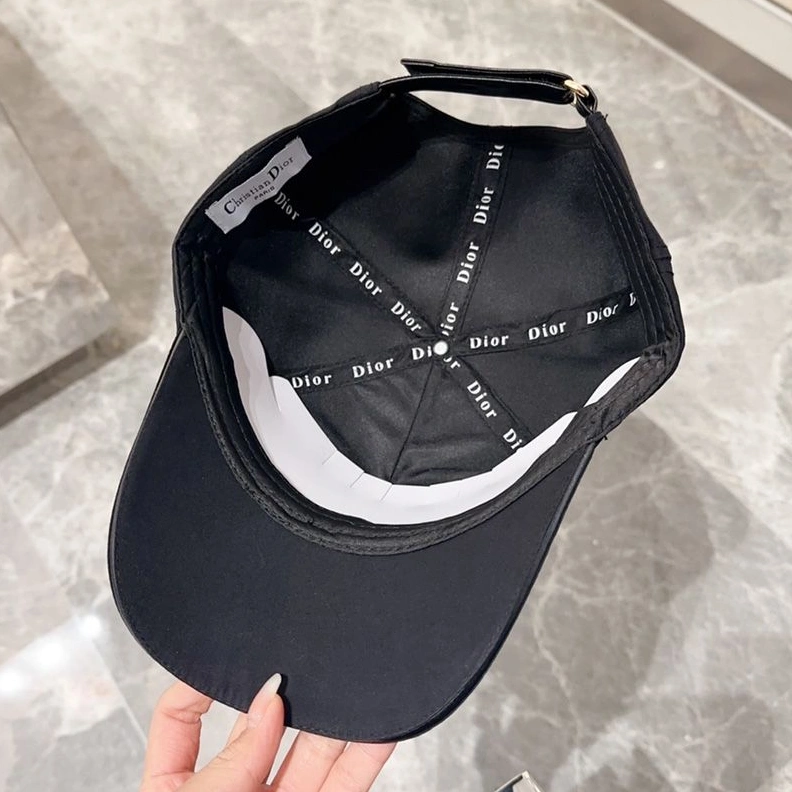 StreetReady 7337 Dior Baseball Cap Christian Dior Couture Motif Cotton Black