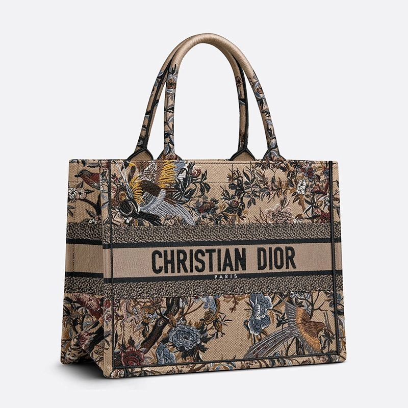 StreetReady 8125 Dior Book Tote In Jardin d'Hiver Motif Canvas Beige