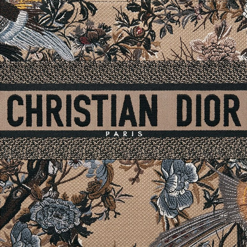StreetReady 8125 Dior Book Tote In Jardin d'Hiver Motif Canvas Beige