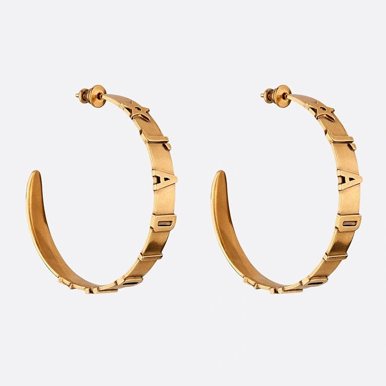 TopPick 1017 J'Adior Earrings Antique Circle Metal Gold