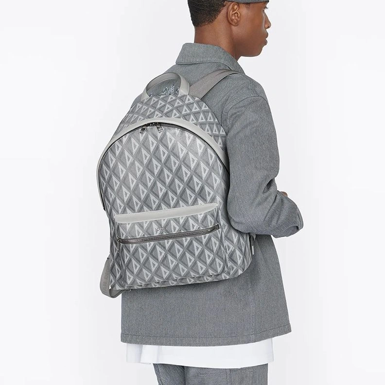 TopPick 3443 Dior Rider Backpack In CD Diamond Motif Canvas Grey