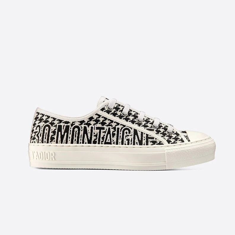 TopPick 4459 Walk'N'Dior Sneakers Women 30 Montaigne Houndstooth Motif Canvas Black