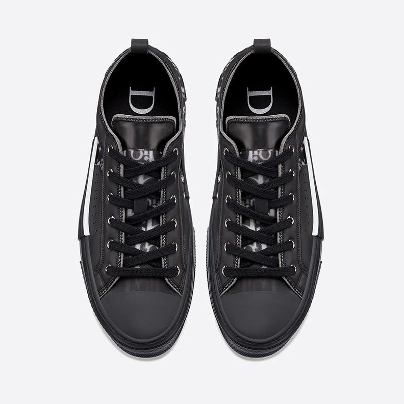 TopPick 5991 Dior B23 Sneakers Unisex Oblique Motif Canvas with Calfskin Black