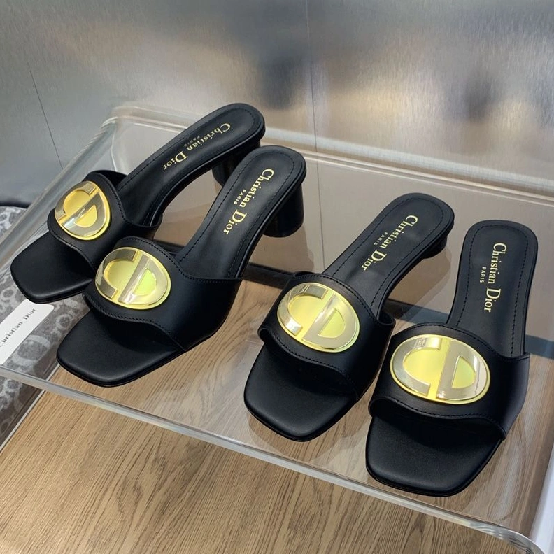 TopPick 618 Forever Dior Slides Women Calfskin Black