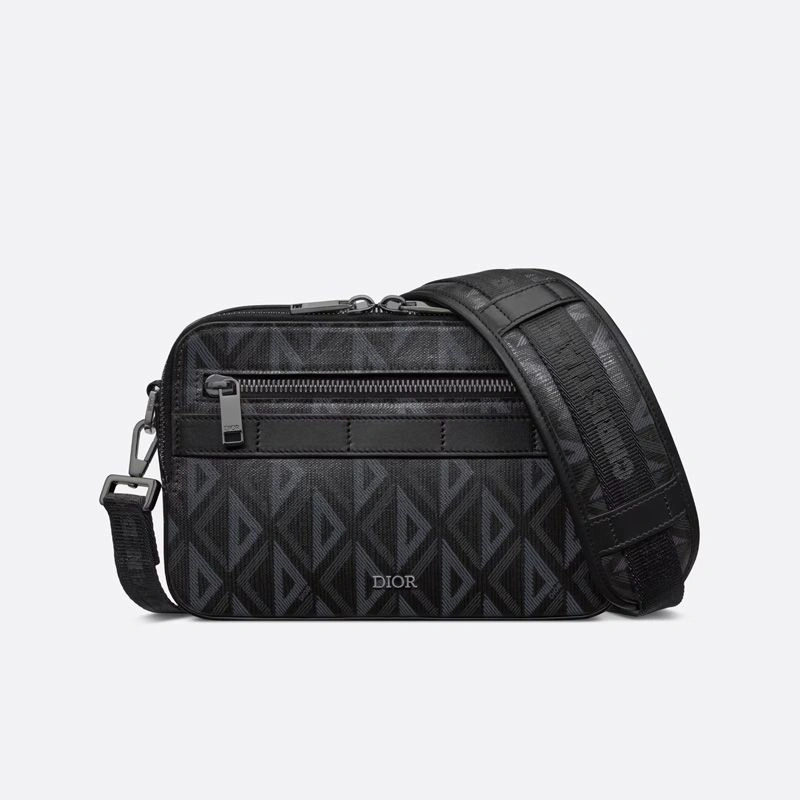 TopPick 7374 Dior Safari Bag with Strap In CD Diamond Motif Canvas Black