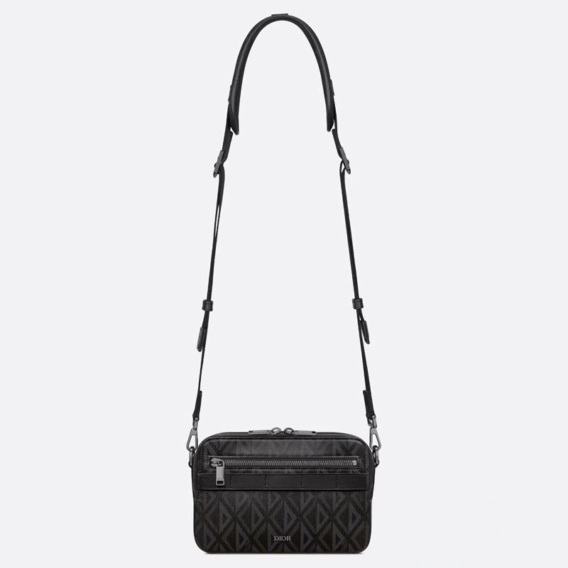 TopPick 7374 Dior Safari Bag with Strap In CD Diamond Motif Canvas Black