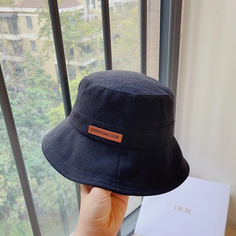 TopPick 8720 Dior Bucket Hat Cannage Motif Cotton Navy Blue