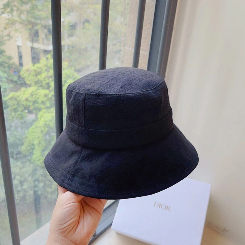 TopPick 8720 Dior Bucket Hat Cannage Motif Cotton Navy Blue