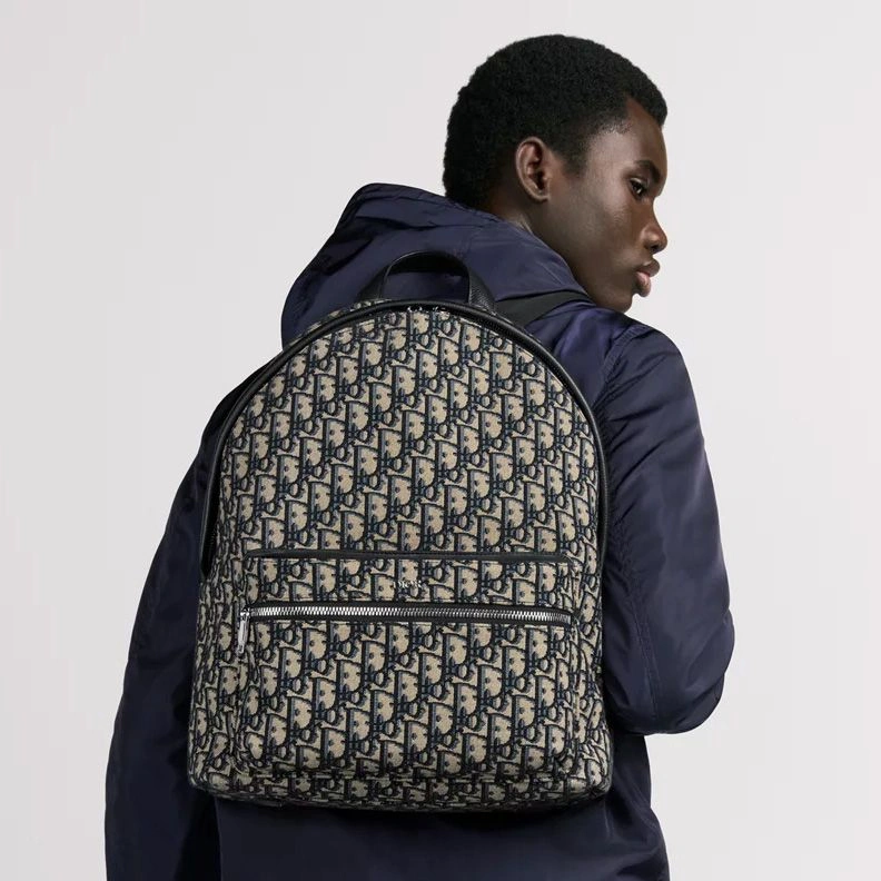 TopPick 947 Dior Rider Backpack In Oblique Motif Canvas Blue