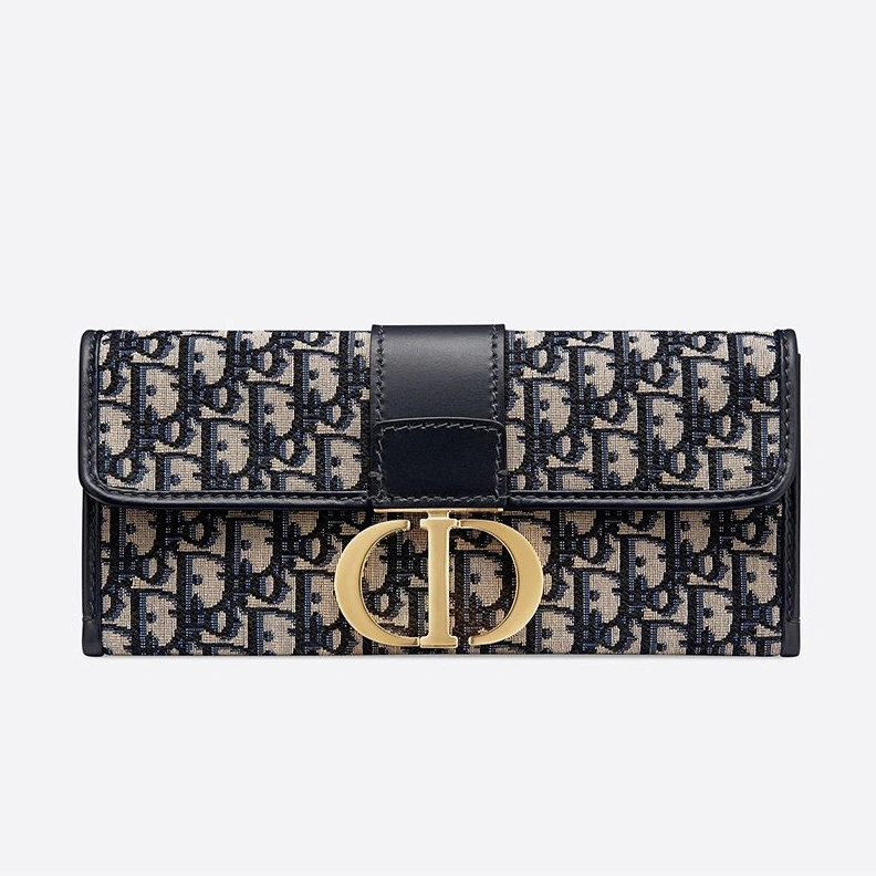 TopPick 9849 Dior 30 Montaigne Pouch Oblique Motif Canvas Blue