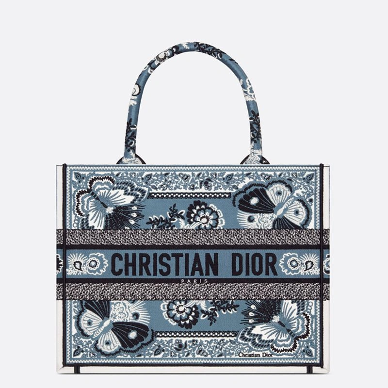 Trendy 400 Dior Book Tote In Butterfly Bandana Motif Canvas Blue