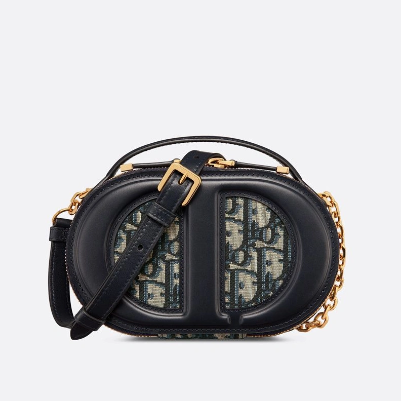 Trendy 4615 Dior CD Signature Oval Camera Bag Oblique Motif Canvas Blue