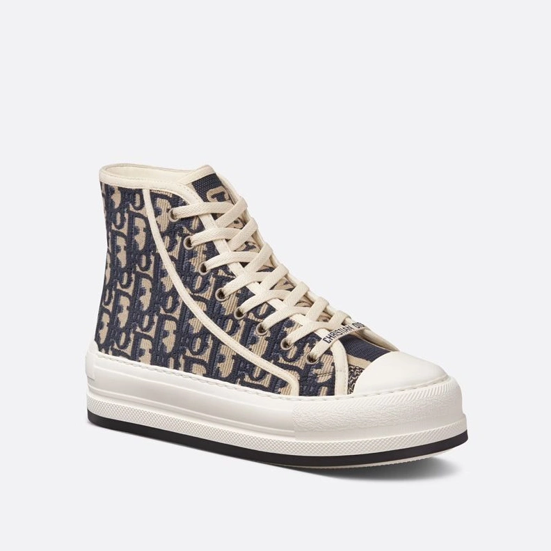 Trendy 509 Walk'n'Dior High-Top Platform Sneakers Women Oblique Motif Canvas Blue