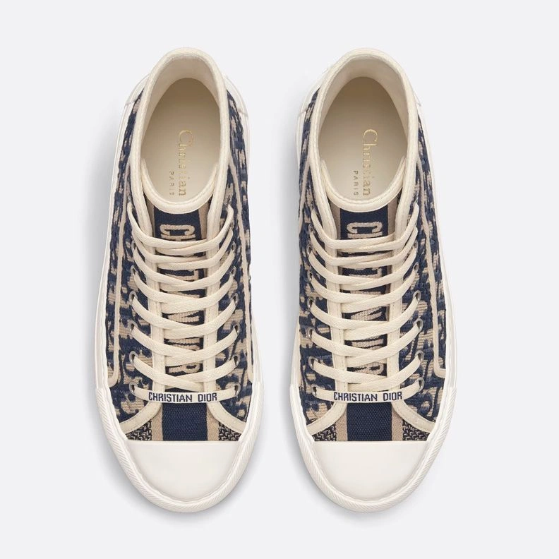 Trendy 509 Walk'n'Dior High-Top Platform Sneakers Women Oblique Motif Canvas Blue
