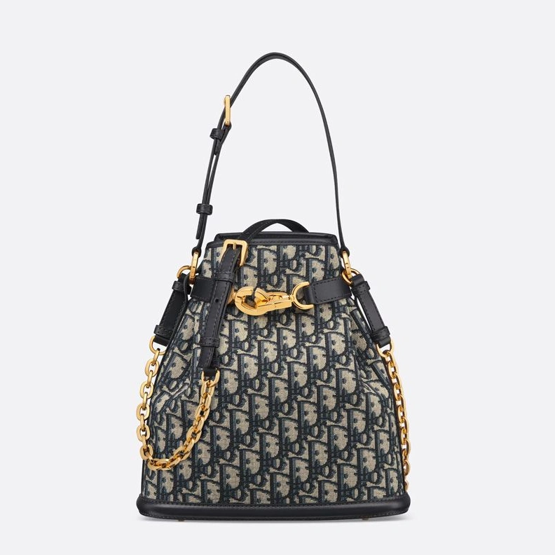 Trendy 589 Medium C'est Dior Bag In Oblique Motif Canvas Blue
