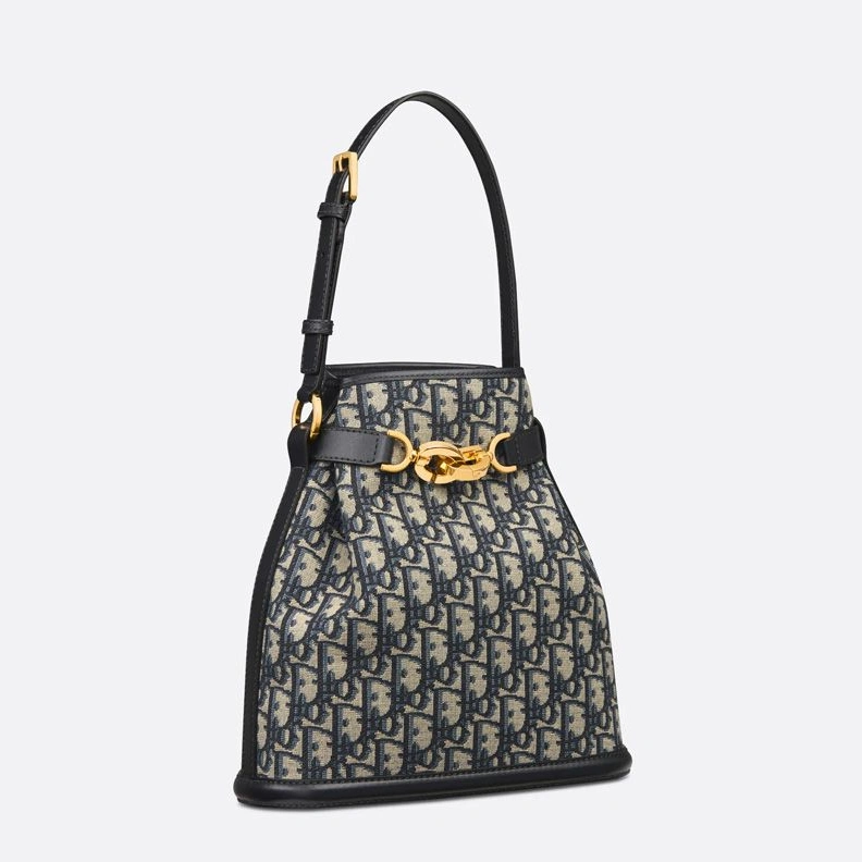Trendy 589 Medium C'est Dior Bag In Oblique Motif Canvas Blue