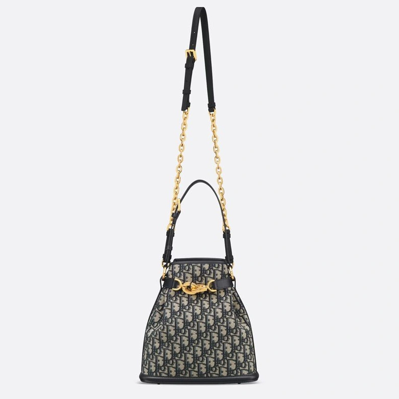 Trendy 589 Medium C'est Dior Bag In Oblique Motif Canvas Blue