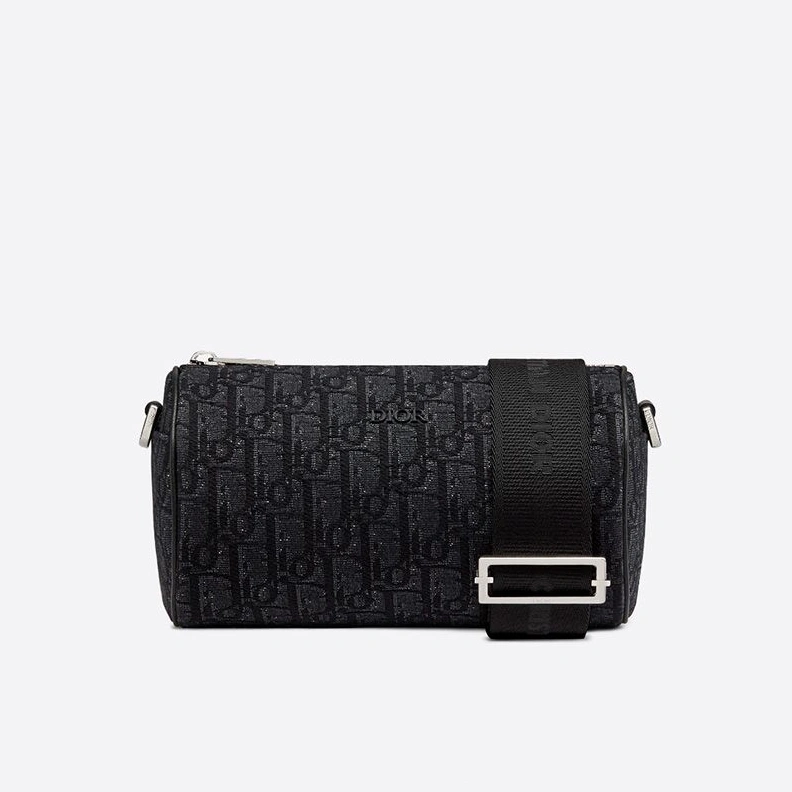 Trendy 6369 Dior Roller Messenger Oblique Motif Canvas Black