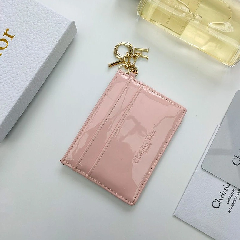 Trendy 7176 Lady Dior Card Holder Patent Cannage Calfskin Pink