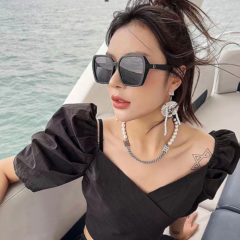 Trendy 8666 Dior D7732 Square Sunglasses In Black
