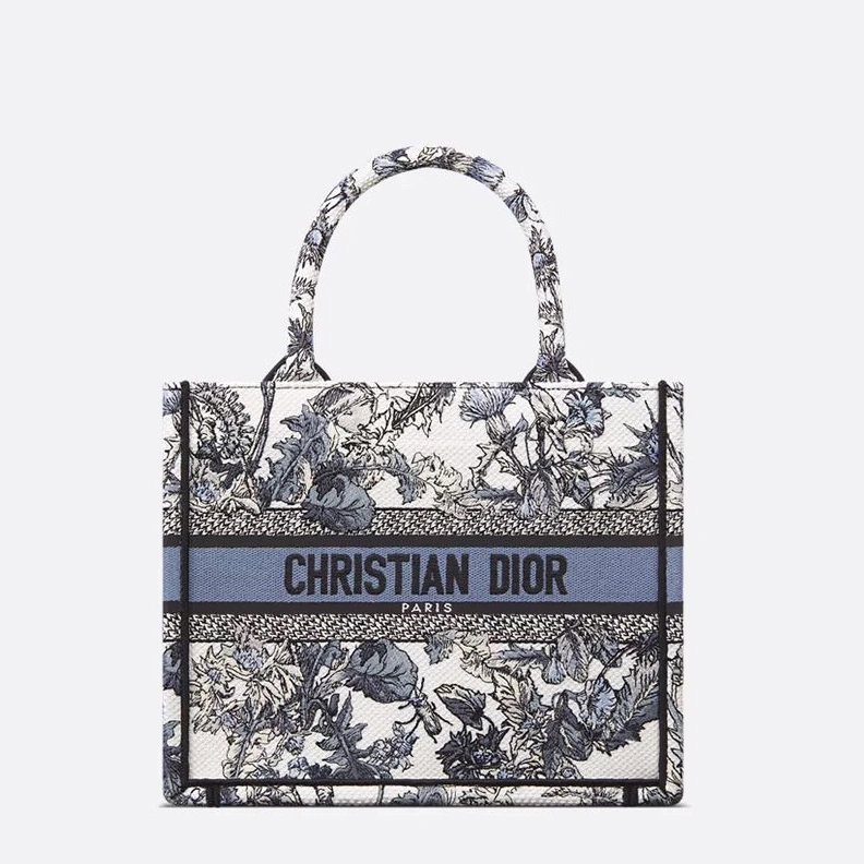 Trendy 8731 Dior Book Tote In Chardons Motif Canvas Blue