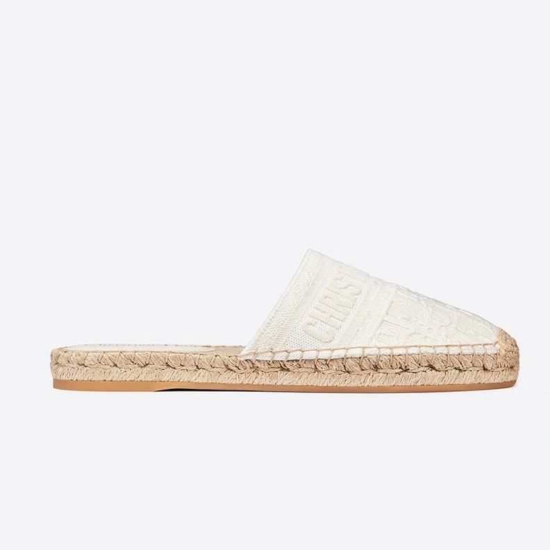 UrbanStyle 1817 Christian Dior Granville Mules Women Oblique Motif Cotton White
