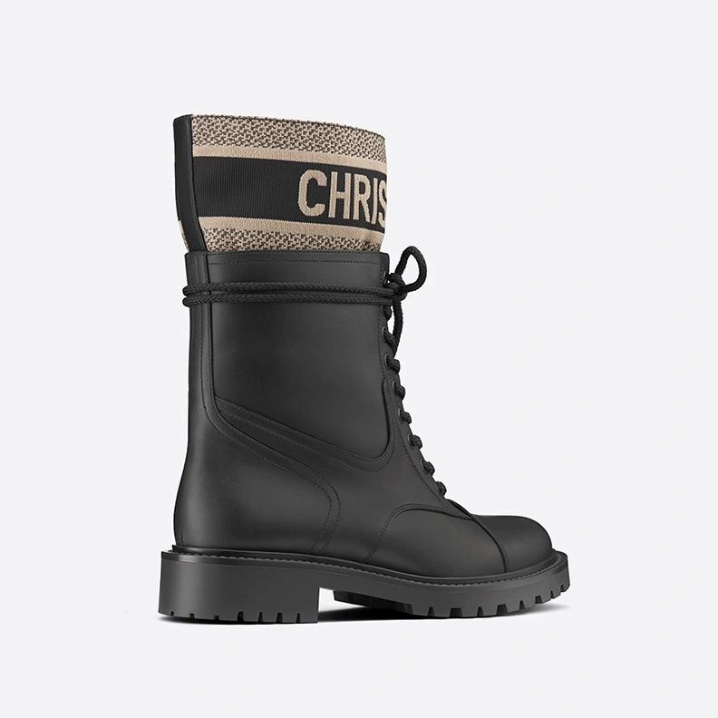 UrbanStyle 3395 Christian Dior D-Major Ankle Boots Women Calfskin and Technical Fabric Black