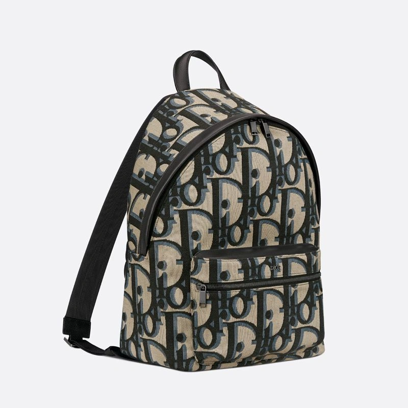 UrbanStyle 4267 Dior Rider Backpack In Maxi Oblique Motif Canvas Blue