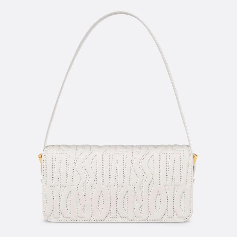 UrbanStyle 4861 Miss Dior Flap Bag In Quilted Miss Dior Allover Calfskin White
